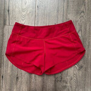 Lululemon Speed Up Short Low Rise 2.5" Dark Red Size 4